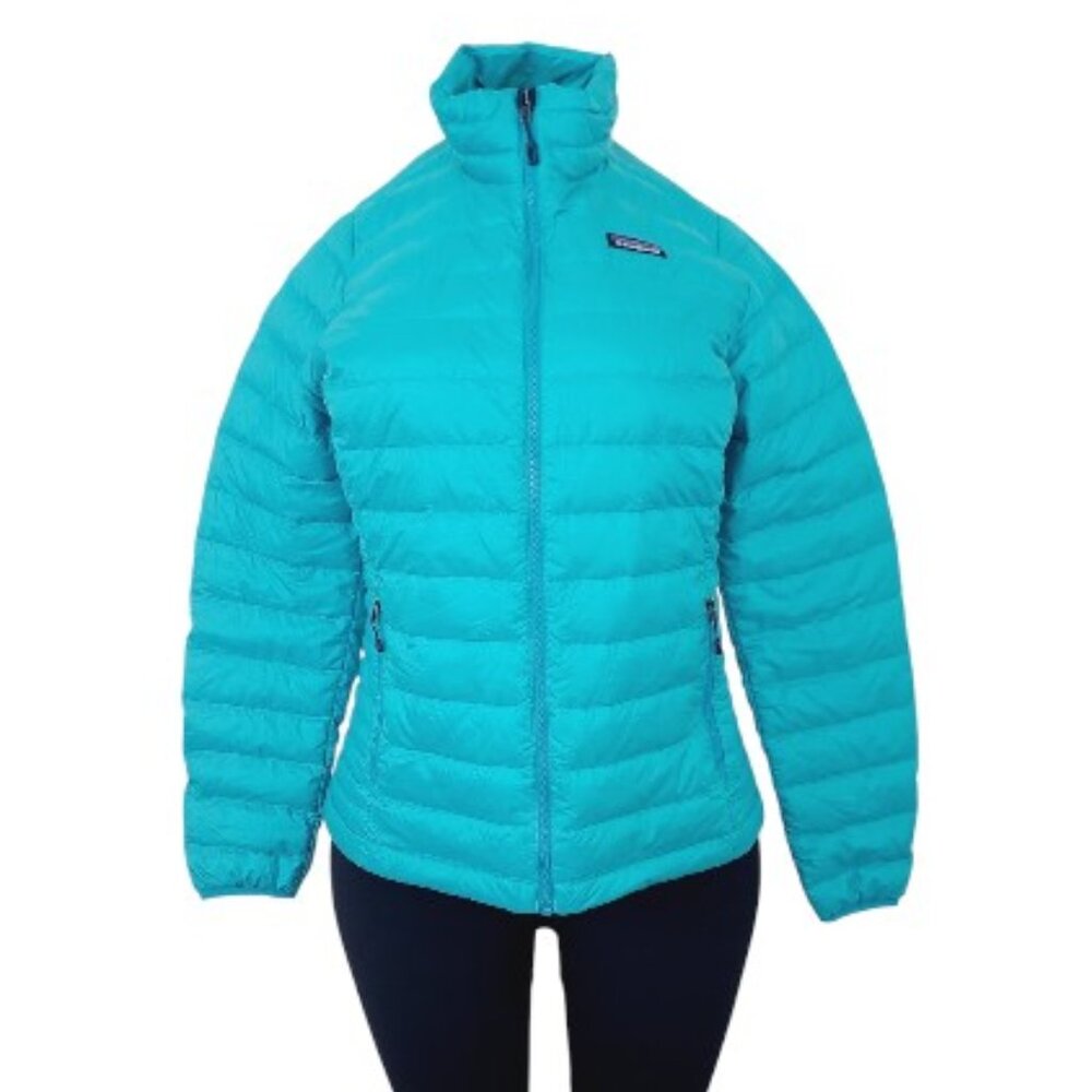 Patagonia Women's Sea Blue Down Sweater Insulated Thermal Puffer Jacket‎ Size L